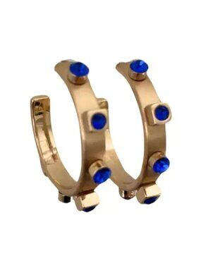 Gold Metal Hoop - Sapphire